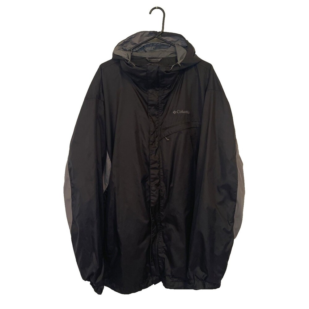 Columbia Sportswear Men's Black Hooded Windbreaker Jacket Mesh Lined Size XLT